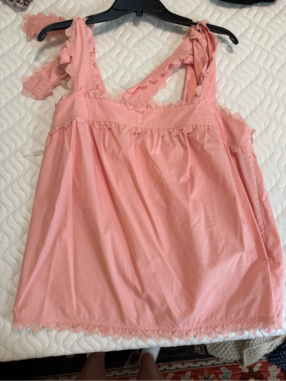 Tory Burch Coral Pink Ruffle Strap Camisole